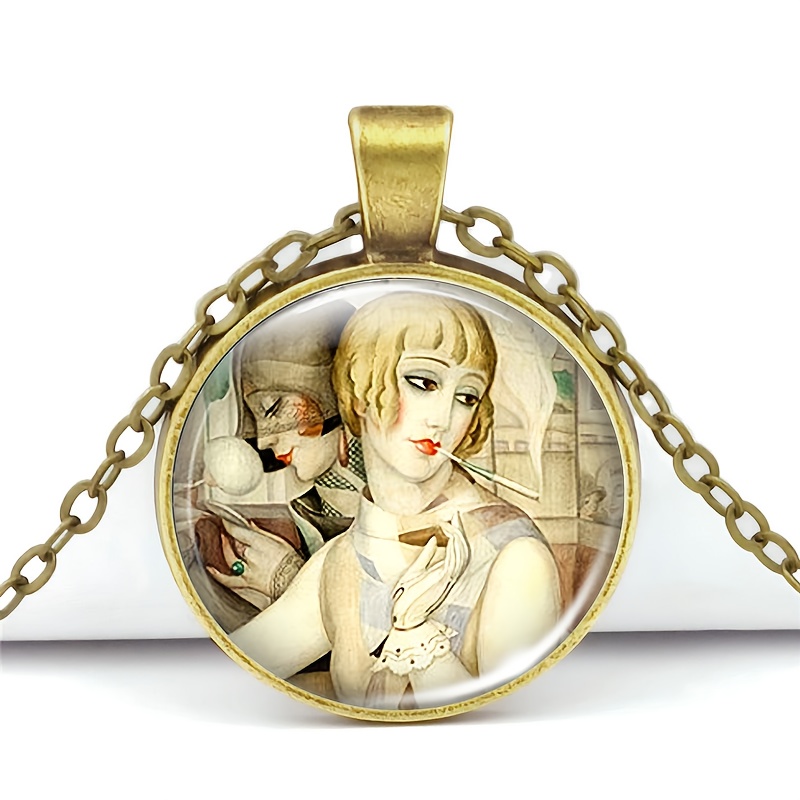 Brown Metal Classic Chain Necklace with Vintage Design